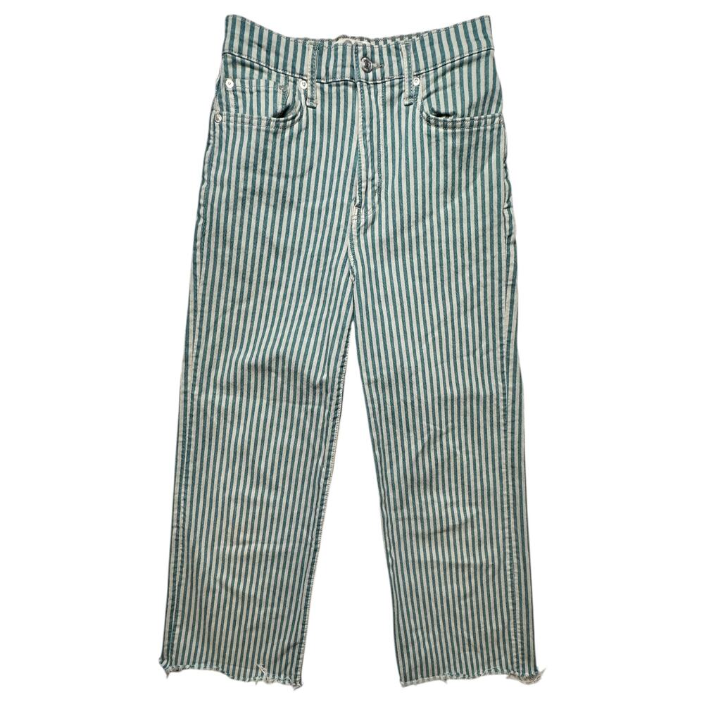 Free People Astoria Wide Leg In Peppermint Distressed Size 25